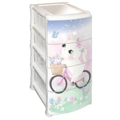 Комод детский 4 секции Виолет Kitty 352143, 47х39х95 см Violet