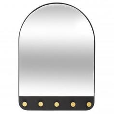 Зеркало декоративное Chic с крючками, овал, 51x71 см, цвет чёрный Atmosphera