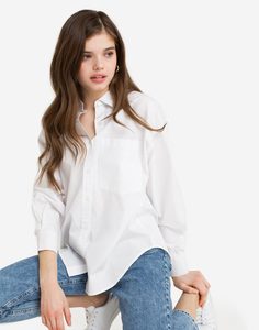 Белая рубашка oversize Gloria Jeans