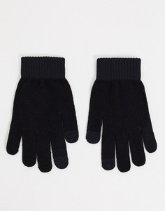 Черные вязаные перчатки Weekday Uni-Черный цвет