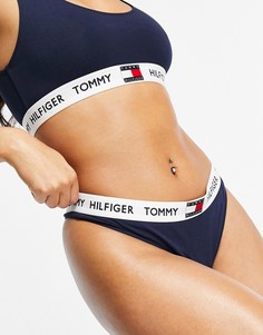 Темно-синие стринги с логотипом Tommy Hilfiger 85-Темно-синий