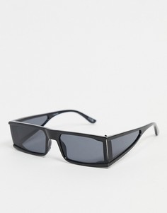 Квадратные солнцезащитные очки-маска черного цвета с боковыми стеклами ASOS DESIGN-Черный цвет