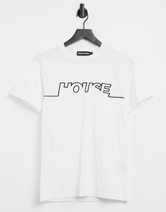Белая трикотажная футболка с логотипом спереди House Of Holland-Белый