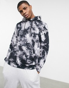 Худи черного цвета с принтом мазков кисти Bershka-Черный цвет