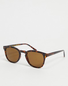 Коричневые круглые солнцезащитные очки в стиле унисекс A.Kjaerbede Bate-Коричневый цвет