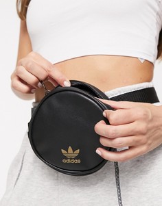 Черная круглая сумка-кошелек на пояс adidas Originals-Черный цвет