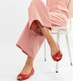 Балетки для широкой стопы с открытым носком ASOS DESIGN Leeva-Красный