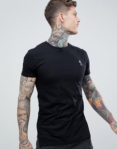 Черная облегающая футболка с отделкой по краю Religion-Черный