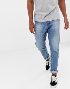 Голубые джинсы прямого кроя Bershka-Синий