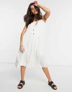 Платье миди ярусного кроя Rhythm Olivia-Белый