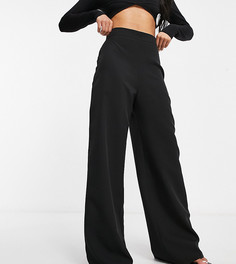 Черные широкие брюки с завышенной талией Vesper Petite-Черный цвет