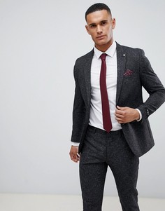 Серый приталенный пиджак Burton Menswear