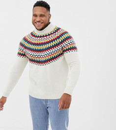 Бежевая водолазка с узором Фэйр-Айл ASOS DESIGN Plus-Бежевый