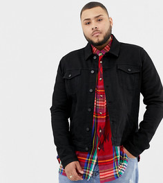 Черная джинсовая куртка зауженного кроя в стиле вестерн ASOS DESIGN Plus-Черный