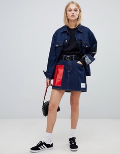 Джинсовая юбка с логотипом Calvin Klein Jeans-Синий