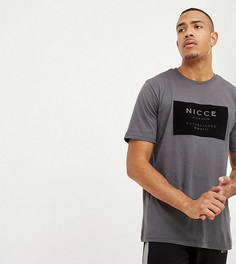 Серая футболка с велюровым логотипом Nicce tall эксклюзивно для ASOS-Серый