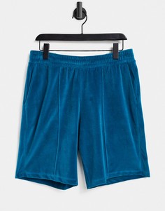 Велюровые oversized-шорты в стиле унисекс ASOS 4505-Зеленый цвет