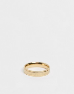 Золотистое широкое кольцо из нержавеющей стали с римскими цифрами ASOS DESIGN-Золотистый