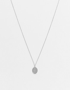 Серебристое ожерелье с гравированной овальной подвеской River Island-Серебристый