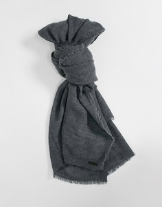 Шерстяной oversized-шарф темно-серого цвета AllSaints-Серый
