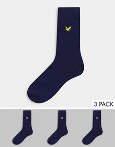 Набор из 3 пар темно-синих носков Lyle & scott-Темно-синий