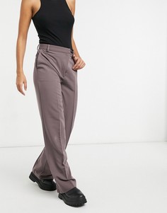 Пыльно-фиолетовые классические брюки с прямыми штанинами NA-KD x Matiamu by Sofia-Фиолетовый цвет
