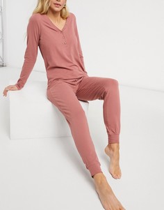 Пижамные штаны из органического хлопка приглушенного розового цвета Lindex Astrid-Розовый цвет