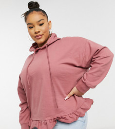 Худи розового цвета с оборкой по нижнему краю (от комплекта) Influence Plus-Розовый цвет
