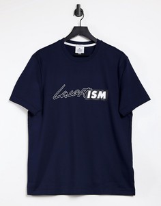 Хлопковая футболка в стиле унисекс с принтом "lacostism" Lacoste Unisex Live-Темно-синий