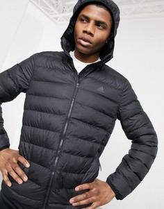 Черный пуховик с капюшоном adidas Outdoors-Черный цвет