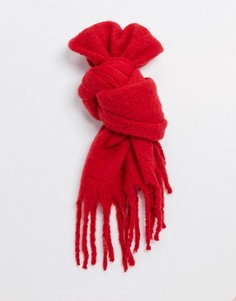 Мягкий большой шарф красного цвета SVNX-Красный
