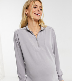 Серый трикотажный свитер с застежкой-молнией от комплекта Pieces Maternity