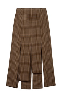 Асимметричная клетчатая юбка Maje