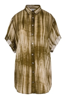 Шелковая рубашка цвета хаки с короткими рукавами Gerard Darel
