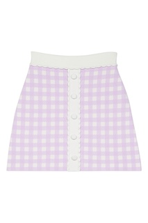 Клетчатая юбка лавандового цвета Maje