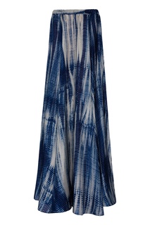 Шелковая юбка цвета индиго с принтом Gerard Darel