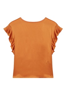 Терракотовый шелковый топ Maje