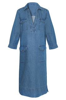 Синее прямое платье из денима Gerard Darel