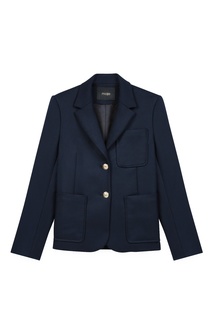 Темно-синий жакет с накладными карманами Maje