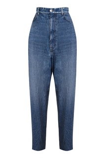 Синие прямые джинсы Trompe-lœil Balenciaga