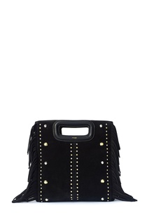 Сумка из черной замши с заклепками Maje