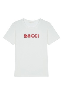 Белая футболка с надписью Bacci Maje