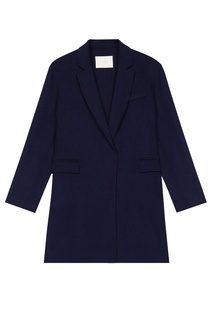 Темно-синее пальто из шерсти Maje