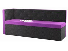 Кухонный угловой диван левый Салвадор Микровельвет Фиолетовый/Черный Bravo