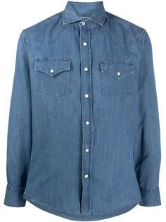 Brunello Cucinelli джинсовая рубашка в стиле вестерн