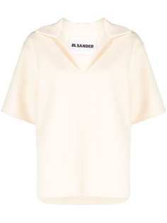 Jil Sander трикотажная рубашка поло с V-образным вырезом
