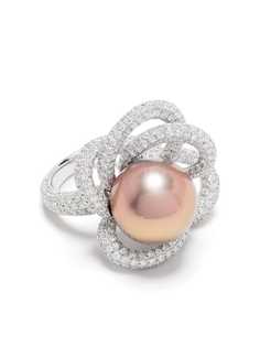 Yoko London кольцо Radiant из белого золота с бриллиантами и жемчугом