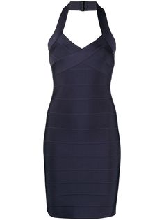 Hervé Léger приталенное платье с вырезом халтер