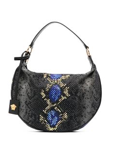 Versace сумка-хобо со змеиным принтом