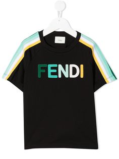 Fendi Kids футболка с нашивкой-логотипом